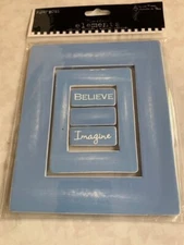 PAPER BLISS STICKERS 3D WOOD PIECES FRAMES WORDS BLUE WOOD FRAMES 5PCS