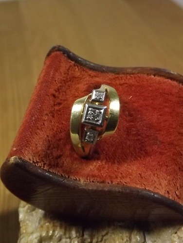 D21-9/ elegant Brillant Ring 585 Gelbgold. Gr. ca.54,  3 Brillanten ca. 0,15 ct  - Bild 9 von 10