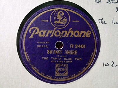 TAMPA BLUE TWO / FIVE & ALMA ROTTER - Swanee Shore / Rain 78 rpm disc