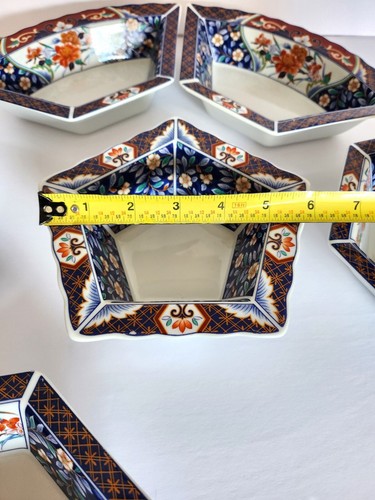Servizio da 6 pezzi vintage Andrea by Sadek IMARI Lazy Susan blu rosso oro floreale - Foto 12 di 16