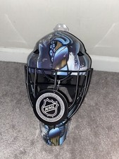 2021-2022 SEATTLE KRAKEN TEAM SIGNED LOGO HOCKEY GOALIE MASK COA NHL 23 SIGS