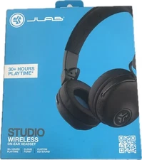 JLab Audio Studio Wireless On-Ear Headphones - Black-New. Sealed