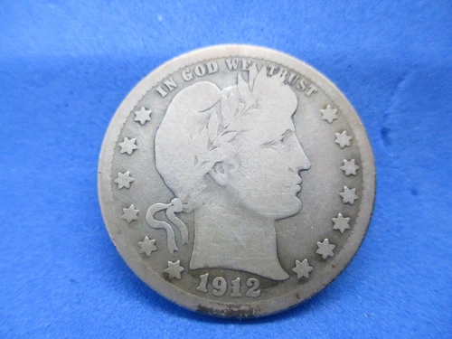 1912 S Barber Silver Quarter G Good condition better date 2