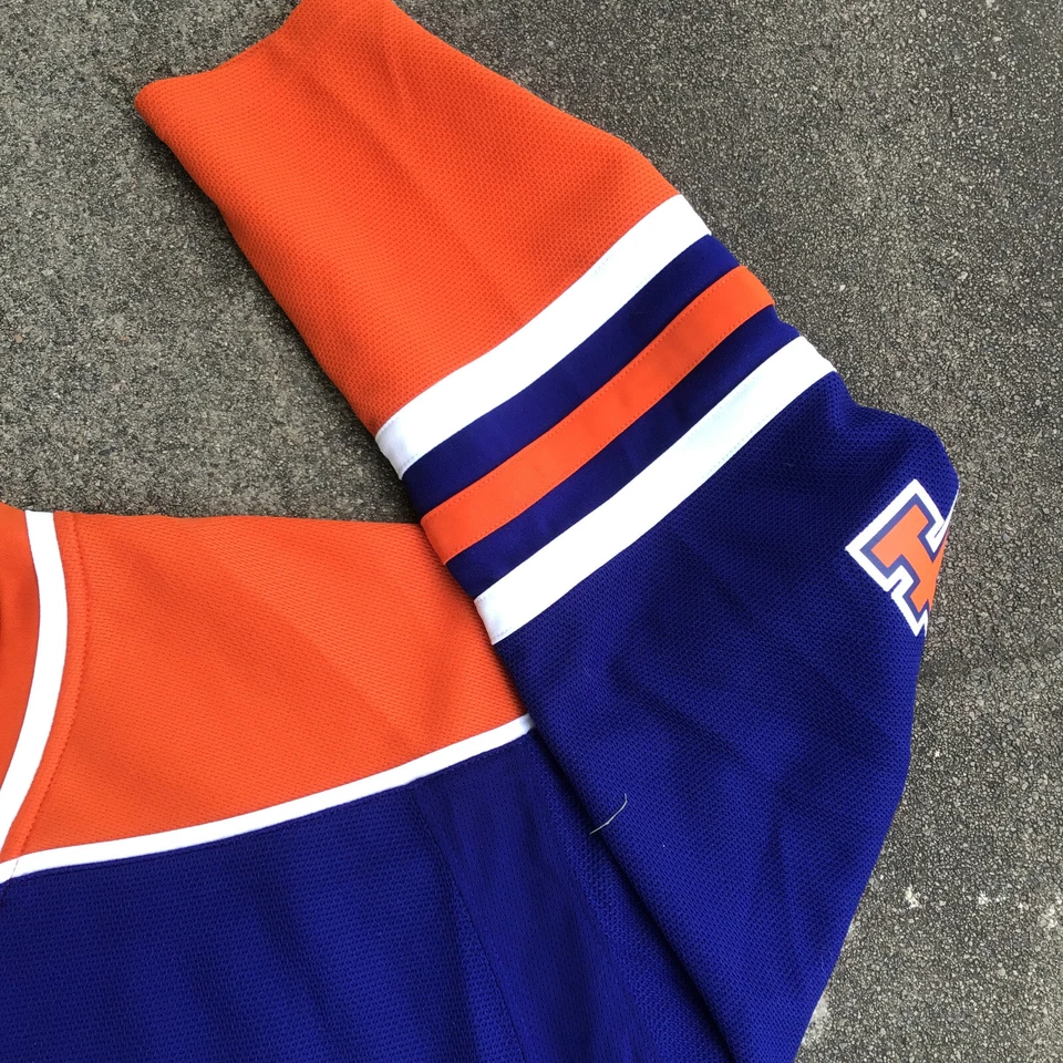 Camiseta Reebok Edmonton Jordan Eberle Oilers NHL azul hóquei feminina 2XL #14 - Imagem 4 de 4