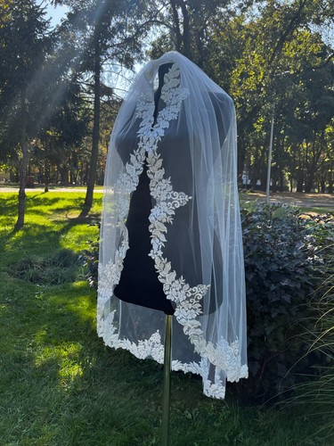 Spitze Floral Spanischer Hochzeitsschleier Lace Mantilla Schleier Kathedralenrand Brautschleier f