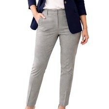 Talbots Women's Hampshire Straight Ankle Pants Textured Gray Size 8 Career Work