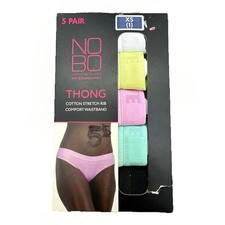 NIB No Boundaries 5 Pairs Thongs Women's Size XS 1 Pastel Colors 127 
