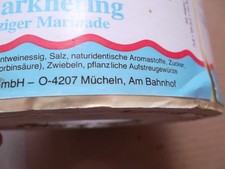 letzte Rolle  Warenaufkleber DDR  Fischverarbeitung  M&uuml;cheln  Kr. Merseburg