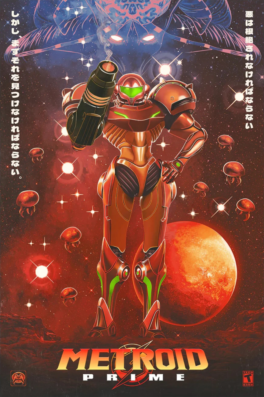 Metroid Prime Japanese Poster Dakota Randall Giclee Print 36x24 Mondo