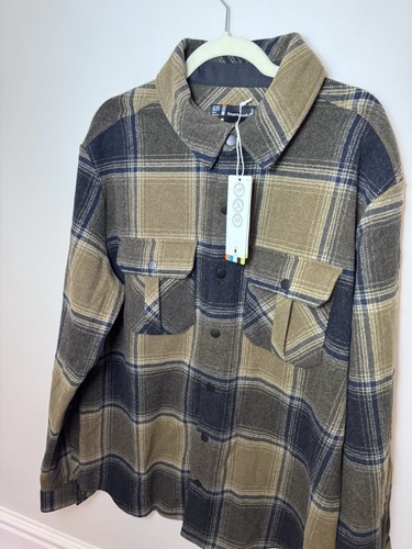 Smartwool Anchor Line Shirt Jacket Winter Moss Plaid Merino Wool Sz XL NWT $220 - Picture 21 of 23