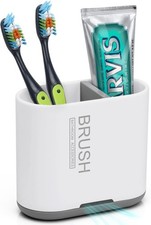 Toothbrush and Toothpaste Holder with Divider for Bathroom Countertop Organizer,