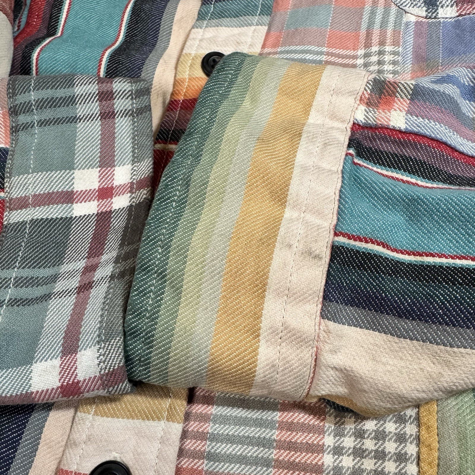 rrl double rl patchwork flannel button up shirt l… - image 9