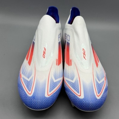 Adidas F50 Elite LL SG Men's 9 IF1319 White Blue Soccer Metal