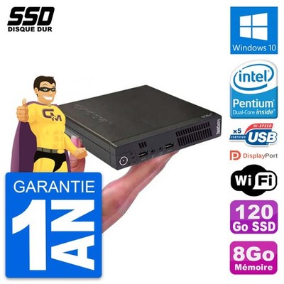 Lenovo M72e Tiny Ultra Mini PC USFF G2020T RAM 8Go SSD 120Go Windows 10 Wifi