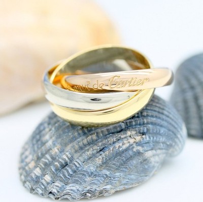Les must de Cartier Trinity Tricolour 18KT Gold mit Cartier Box in Gr. 52