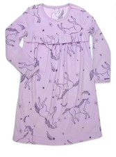Carter's Girl's Purple Fleece Ruffled Unicorn Nightgown Size 8-10 New