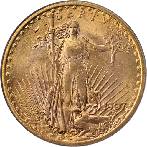 1907 Saint-Gaudens Gold $20 PCGS MS64 Great Eye Appeal Average Strike