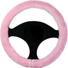 2 x Lenkradbezug Plüsch Rosa 36–38 cm | flauschig & warm  Auto Lenkradhülle Pink