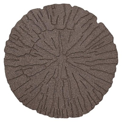 TierraVerde 4 Pack 18x18'' Cracked Log Round Decorative Stepping Stones, Brown