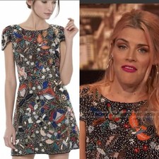 ALICE + OLIVIA Ellen Dress Beaded Sequin Embroidered Birds Size 2 As seen on TV
