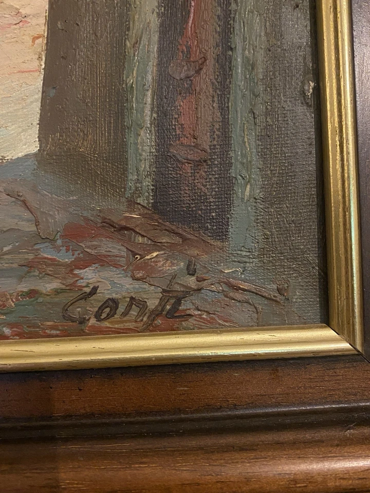 Vintage Oil Painting Signed CONTI On Board - Image 2 of 4
