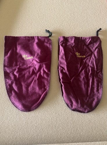 Pair of Allen Edmonds Shoe Drawstring Burgundy Dustbags