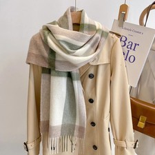 Cashmere Blend Scarf Women's Plaid Shawl Winter Warm Long Soft Wool Wrap Shawl