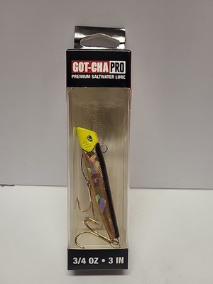 GOT-CHA PRO LURE GP702GFBKB GOLD/BLK BACK/CHART 3/4 OZ. 3'' 0029-4720