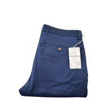 Tommy Bahama Blue Boracay Flat Front Men  s Cottons Stretch Chino Size 33x34 NWT
