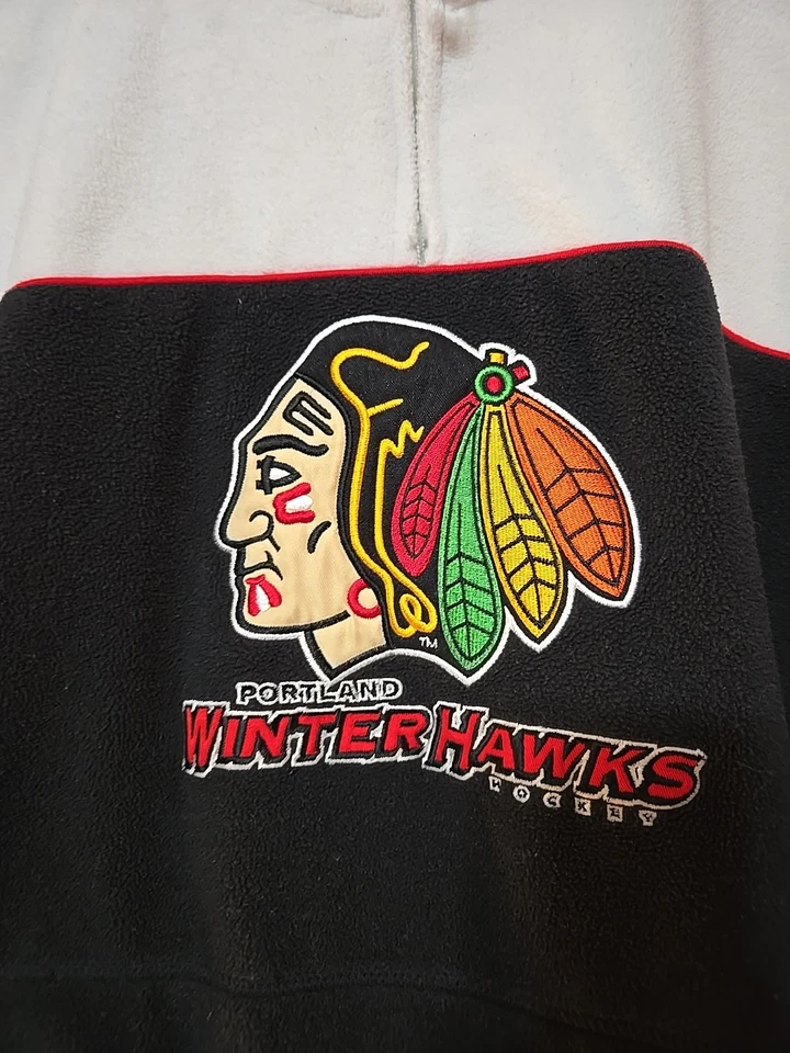 Reebok Hombre Vellón Media Cremallera Grueso Portland Invierno Hawks Hockey Talla Pequeña T Foto 2 de 4