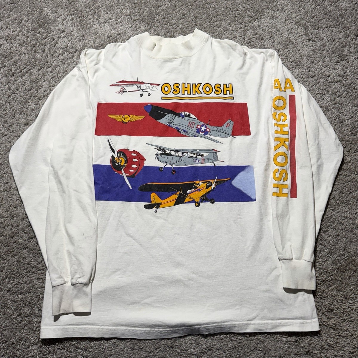 Vintage EAA Oshkosh Aviation Aircraft 1990s T-Shirt XL 97 War 