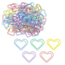 100 PCS Fun Heart Shaped Paper Clips