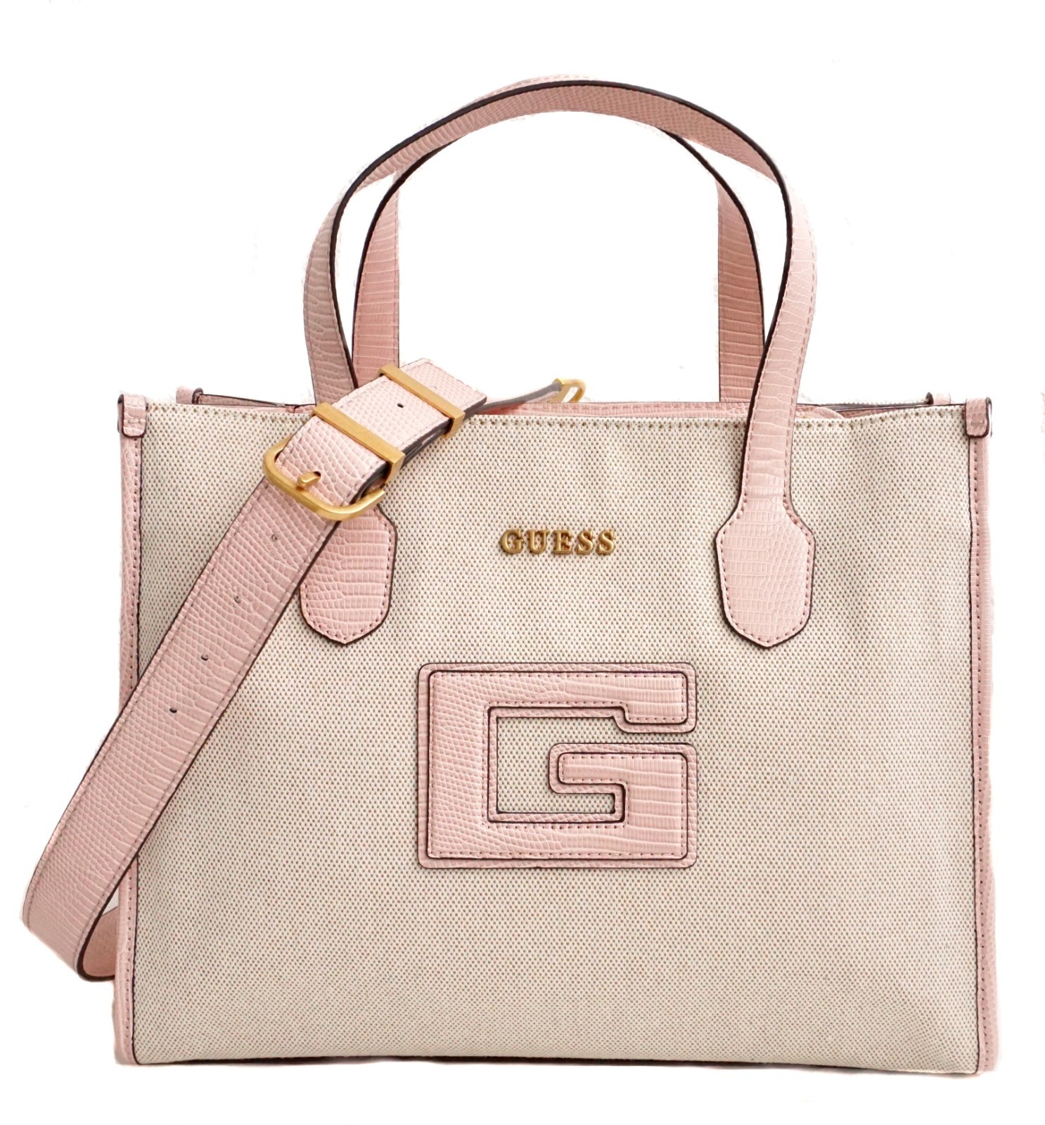 Guess Borsa Donna Borsa A Spalla Borsa A Mano G Status Natural/Light Rose Nuova