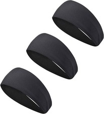 3-Pack Sweat Wicking Headbands for Men, Non-Slip and Breathable Athletic Headban