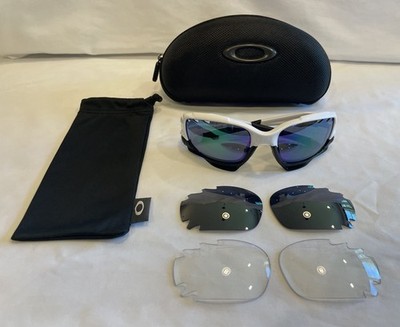 Oakley Jawbone Pearl White Sunglasses - Jade/Black/Clear Lenses - VERY NICE