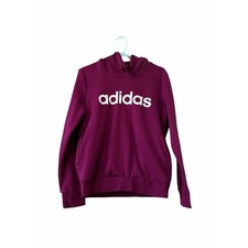 adidas women multi sport logo hoodie jacket pullover red purple sz M athleisure