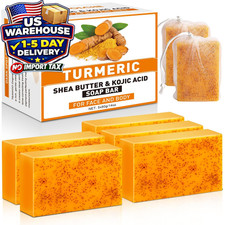 Turmeric Soap Bars 5 Pack 80g, Face Body Cleansing Soap Natural Skin Care