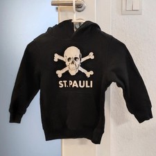 St Pauli Kinder Hoodie Schwarz Totenkopf Millerntor Kapuzenpulli Gr 116 Kult TOP