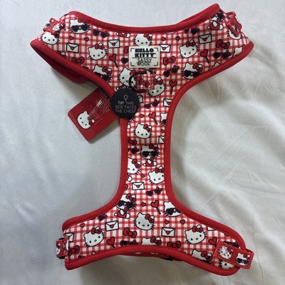 Sassy Wolf Soft Dog Harness Hello Kitty And Hearts Gingham Design Size XL New
