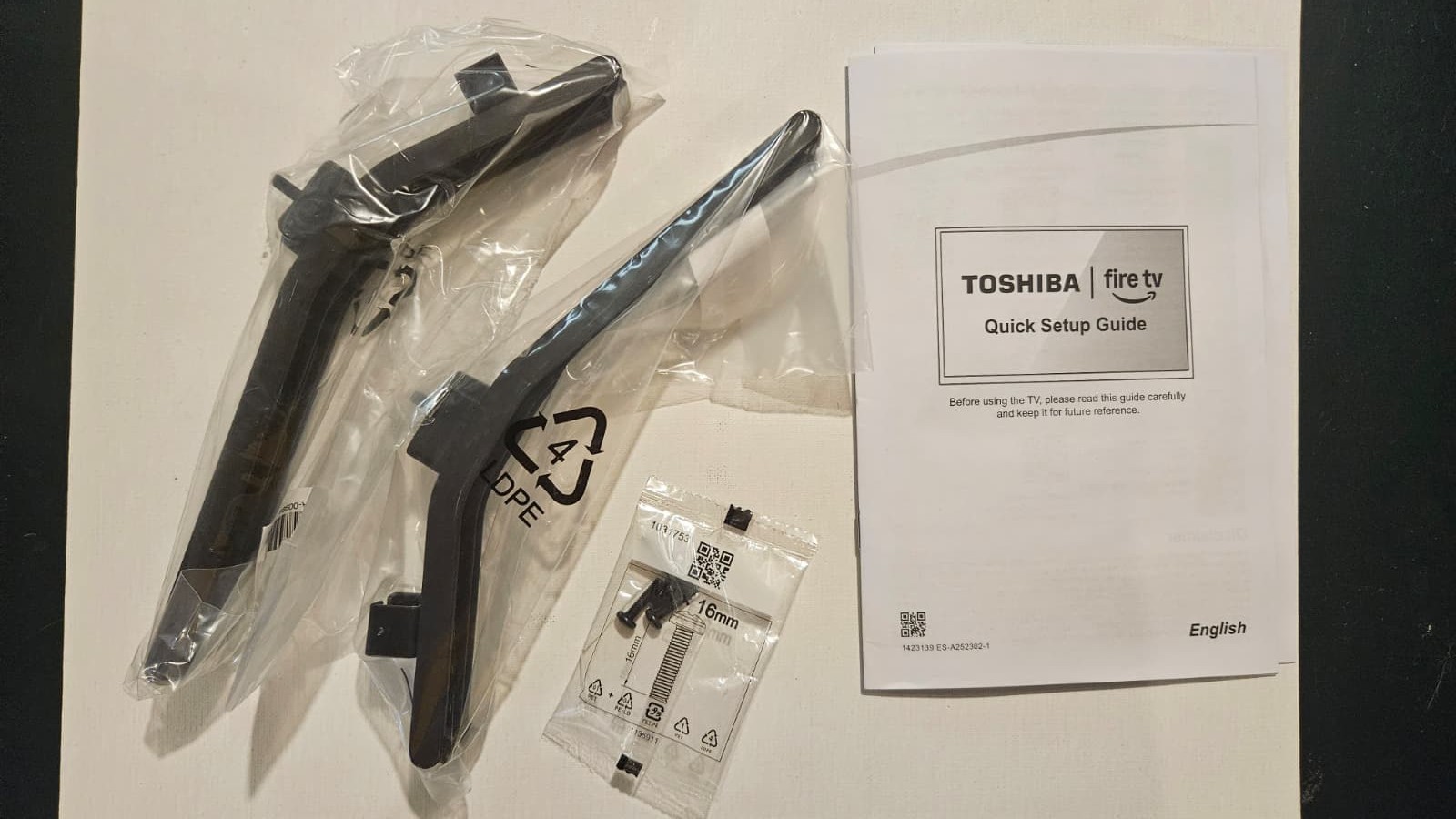 TV Base Stand L&R Legs for Toshiba Fire TV 43C350NU with Screws