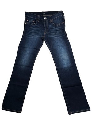 True Religion Jeans Mens 36x32 Blue Dark Wash Geno Relaxed Slim Horseshoe Denim