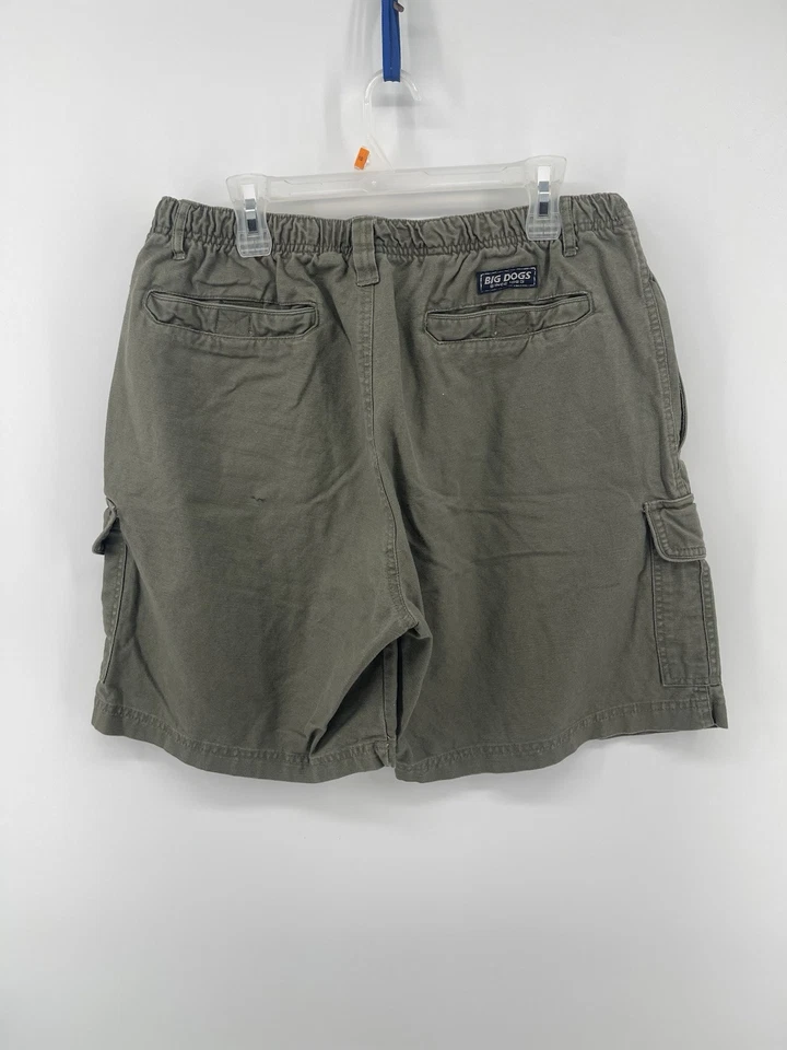 Pantalones Cortos Big Dogs Resort Wear Mezcla de Lino Para Hombre Talla Grande Cintura Elástica Verde Foto 2 de 4