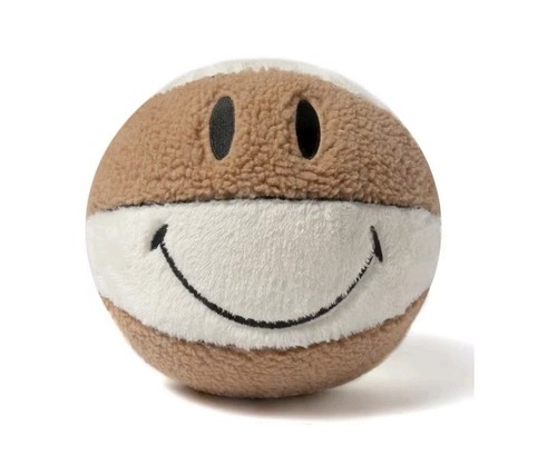 Chinatown Market Smiley Plush Basketball Pillow Brown/White