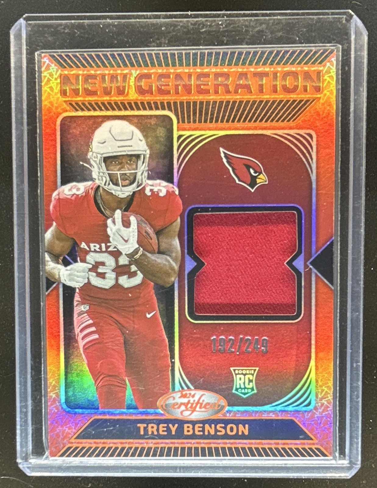 Trey Benson Panini Certified New Generation Jerseys Mirror #NGSTBN Orange