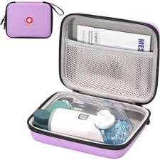 Purple Compact Medical Pouch Carrier Bag Case for Inhaler and First Aid Supplies