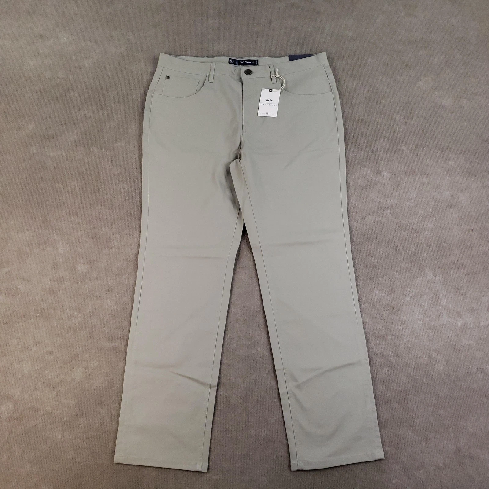 Fish Hippie Dunewalk 5 Pocket Pants Mens 35x30 Taupe Casual Stretch Cotton New