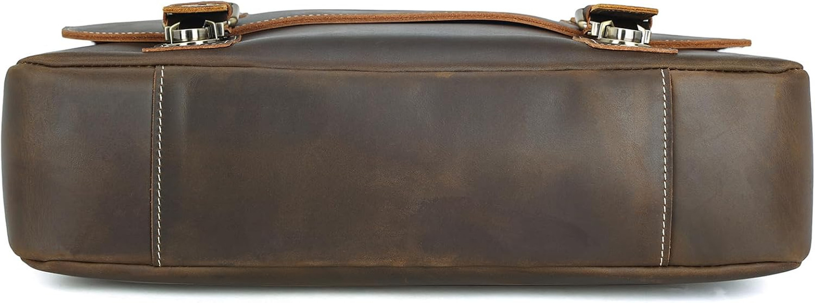 Polare Dark Brown Vintage Leather Tote Briefcase for 16" Laptop