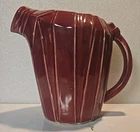 Vintage McCoy Pottery Burgundy Pitcher Mid Century Modern