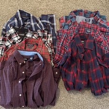 Lot 7 Chaps Men’s Long Sleeve Dress Shirts Cotton AB5