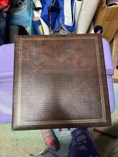 Vtg Photo Album 11.5"x11" 3 Ring Binder Style 38 8"x11" Static Sheets Wood Print